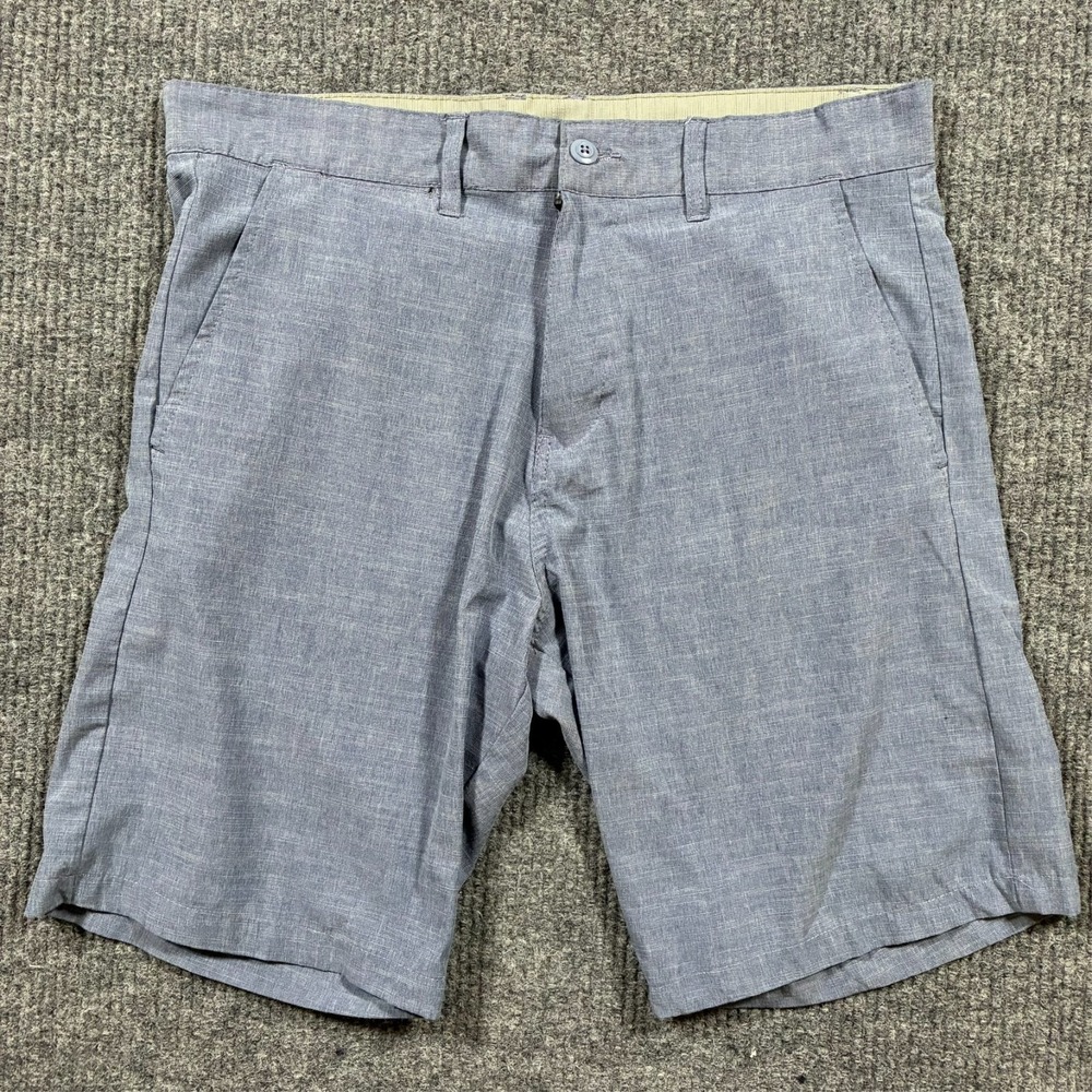 Burnside Mens Chino Shorts Size 34‎ Blue Flat Front Outdoor Casual High Rise